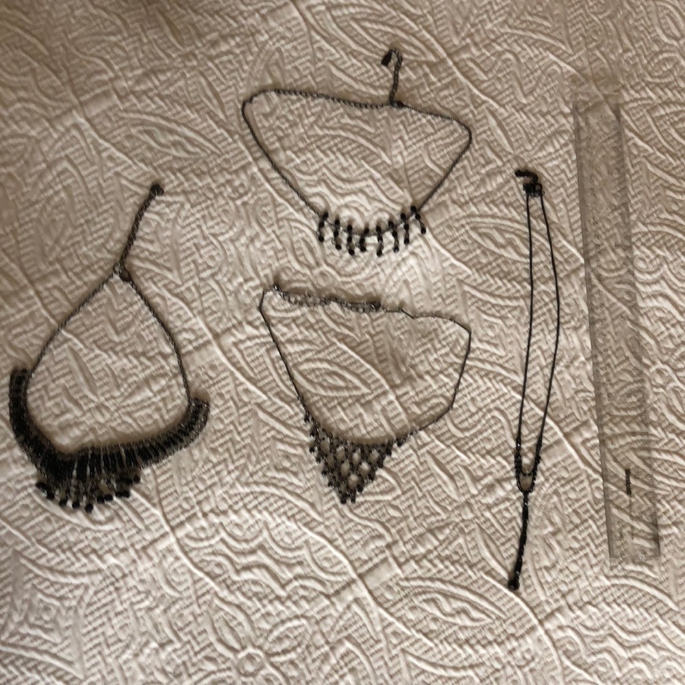 Set of 4 choker necklaces - all black!